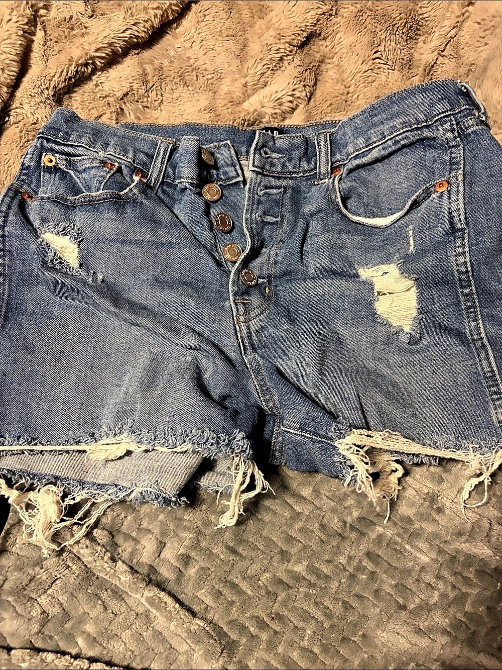 Gap Denim Shorts Distressed in Blue
